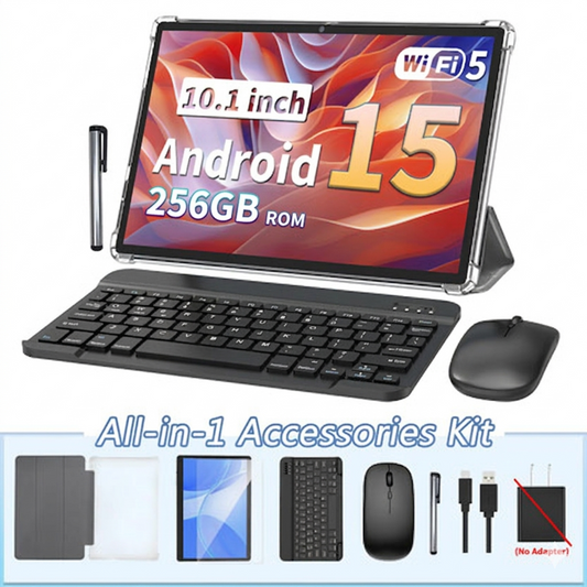 PYNAREL Android 15 Tablet 10.1" 2-in-1 with Keyboard & Stylus