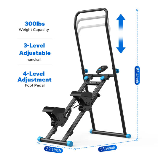 Vertical Climber: Full-Body Home Workout, 300LBS Capacity, Compact Stair Stepper with Handlebars.